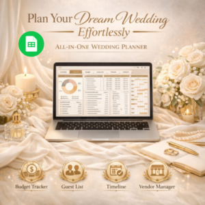 All-in-One Wedding Planner Spreadsheet Google Sheets | Budget Tracker, Guest List, RSVP & Timeline Template